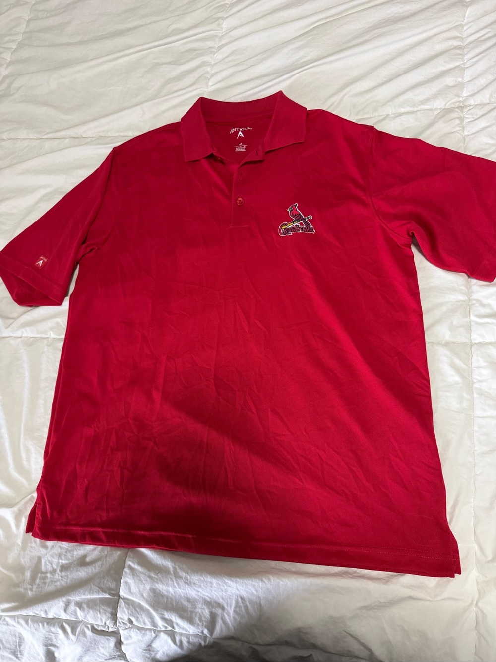 Antigua Red Men's Polo with Embroidered Cardinal Logo